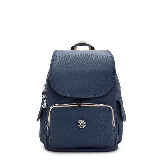 Kipling City Pack Medium Printed Ryggsekk Blå | NO 1410KO